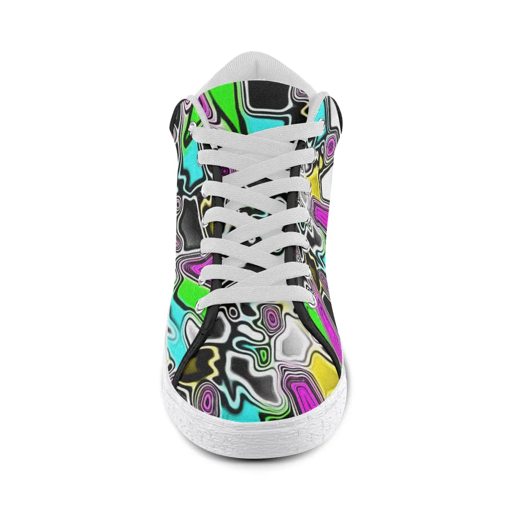 Psychedelic Men's Chukka Sneakers with Paint Drop Design