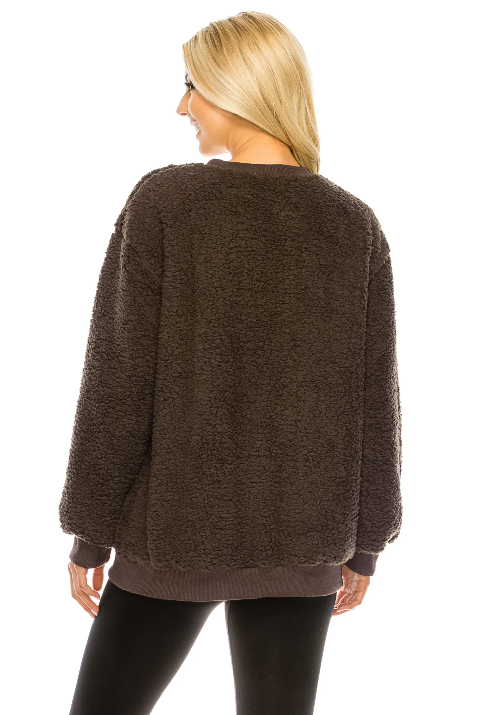 Pullover Sherpa Fleece Sweatshirt