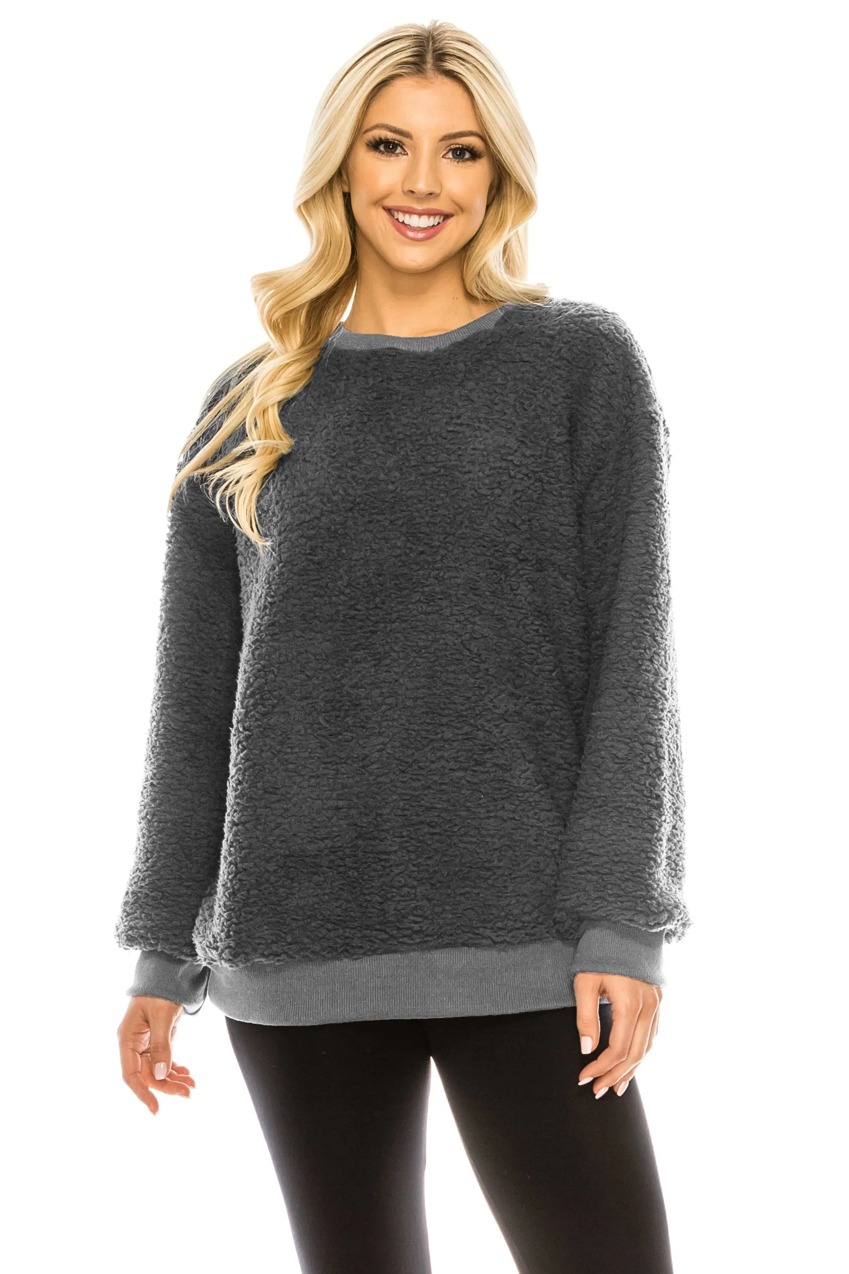 Pullover Sherpa Fleece Sweatshirt