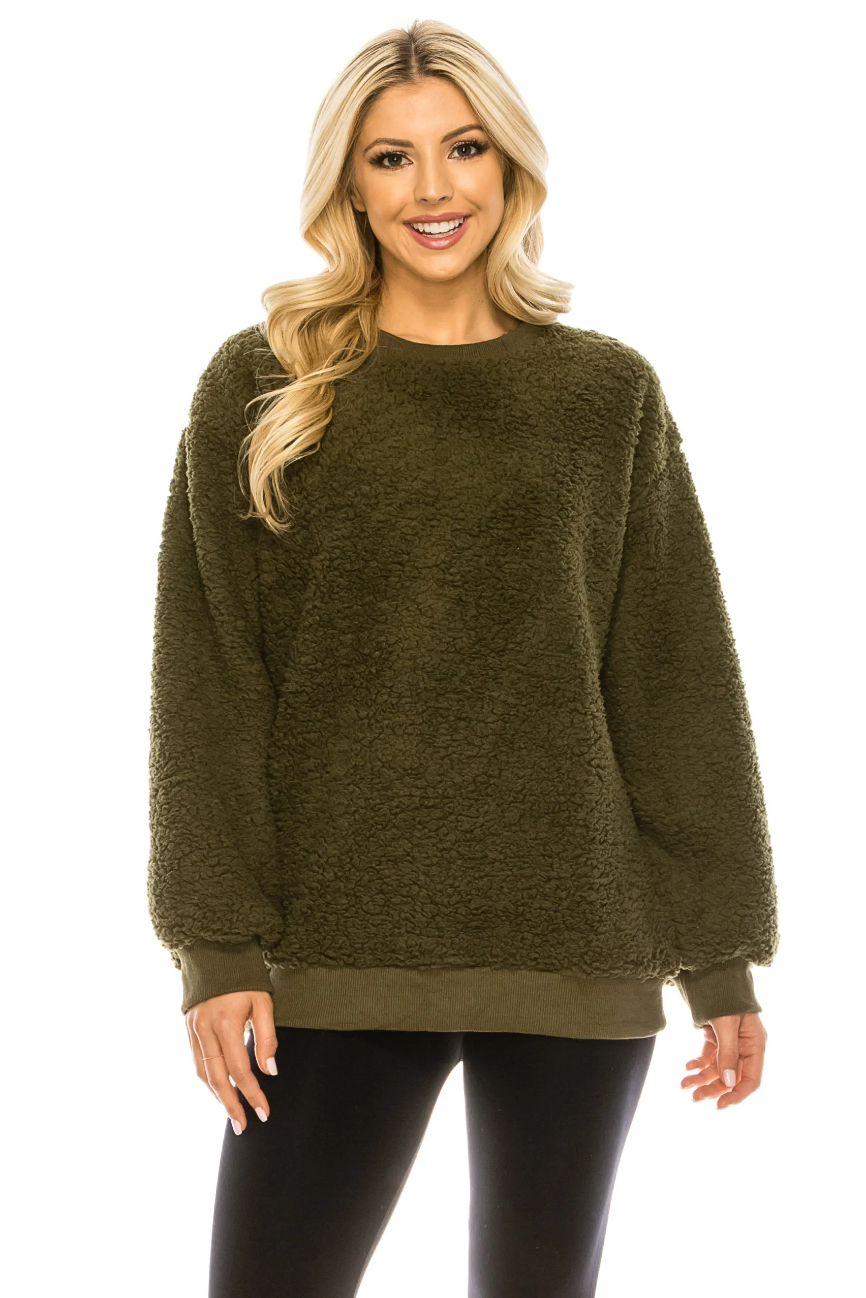 Pullover Sherpa Fleece Sweatshirt