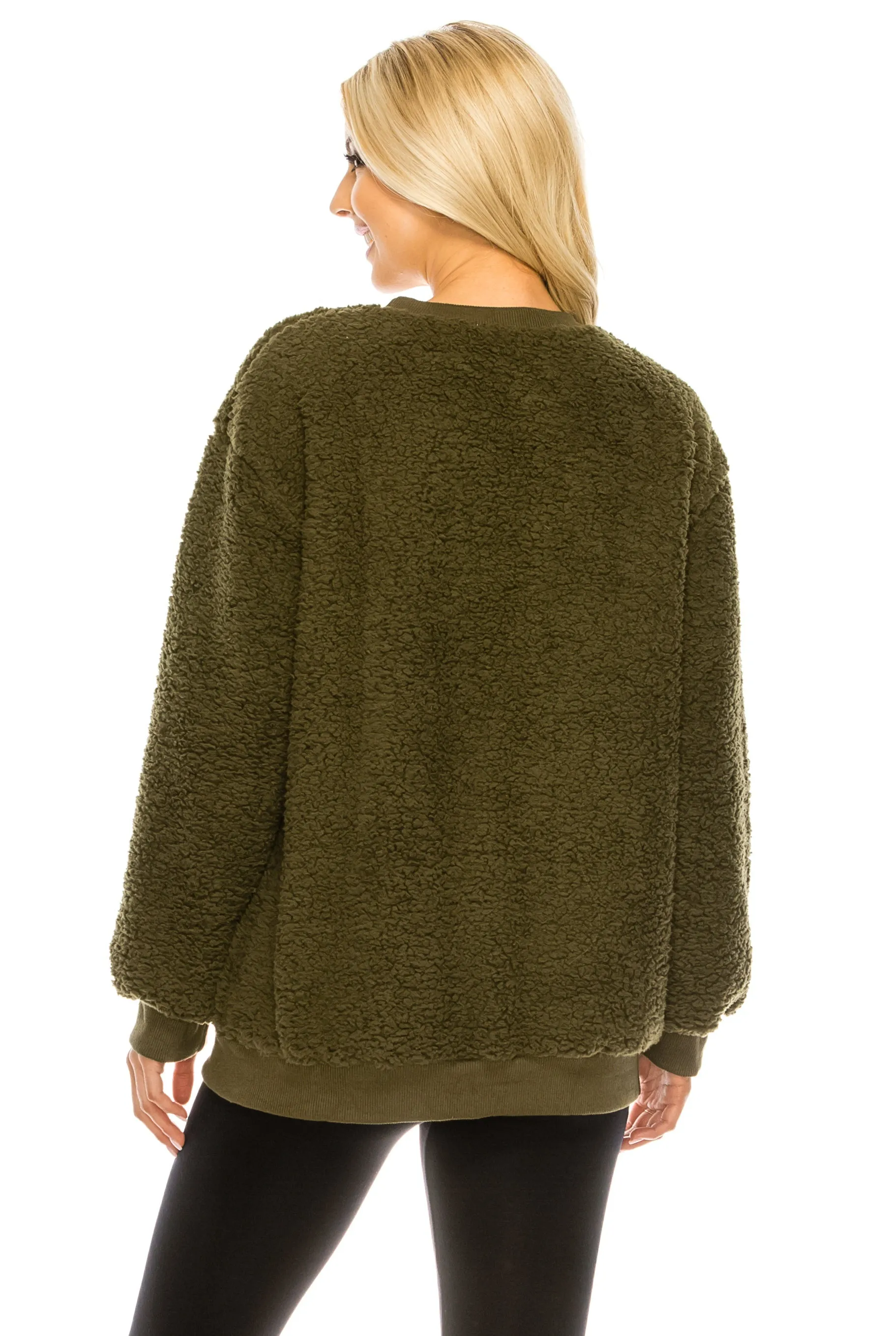 Pullover Sherpa Fleece Sweatshirt