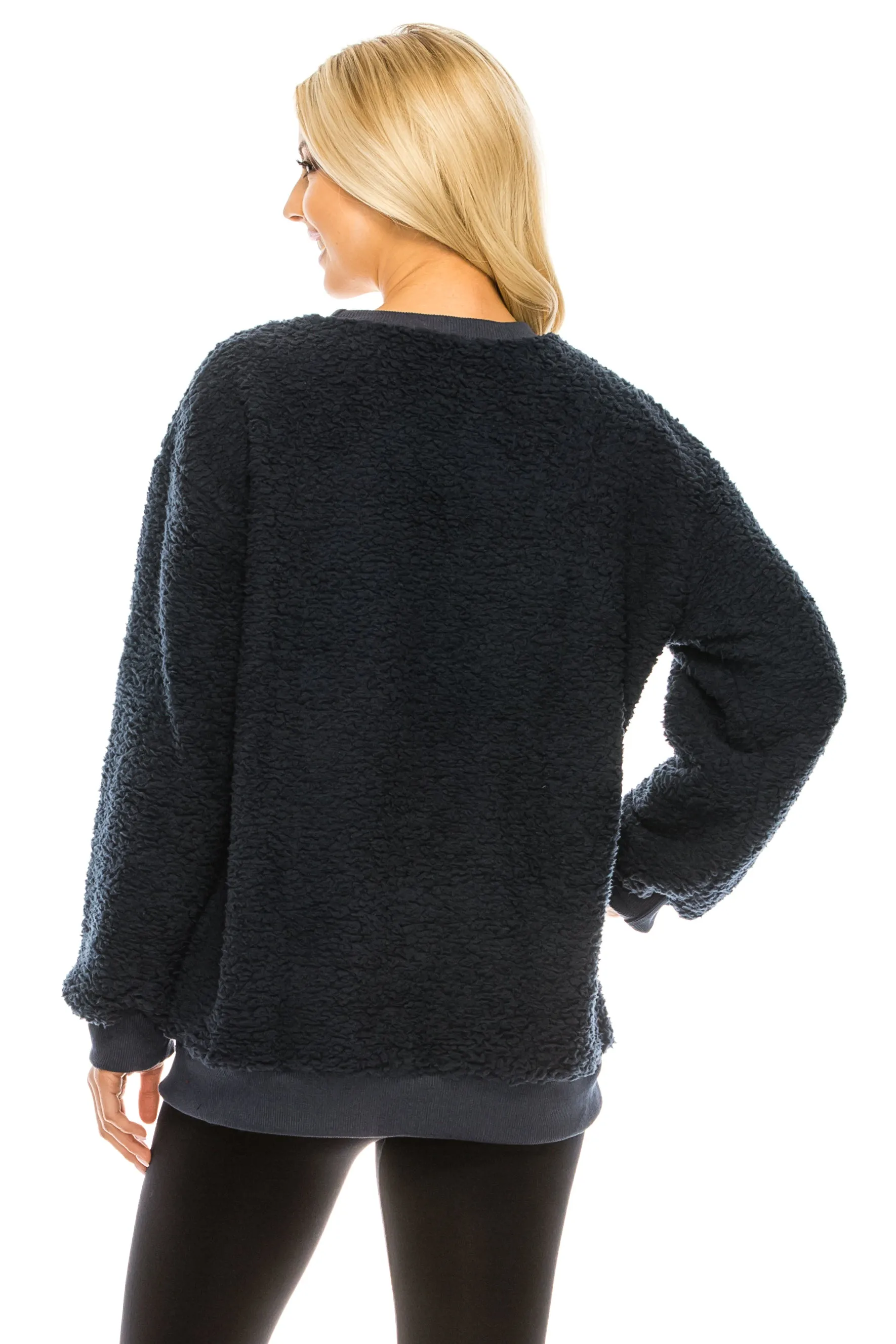 Pullover Sherpa Fleece Sweatshirt