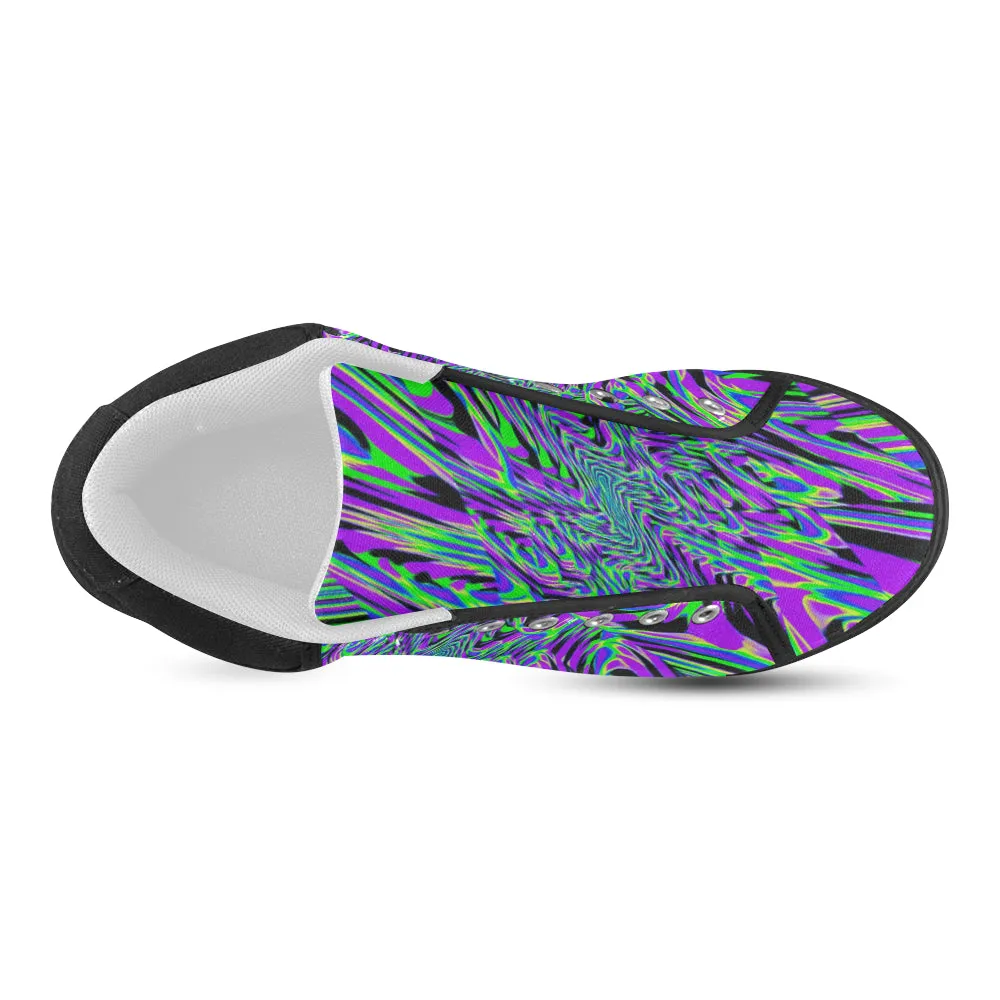 Purple Rave Fractal Canvas Shoes