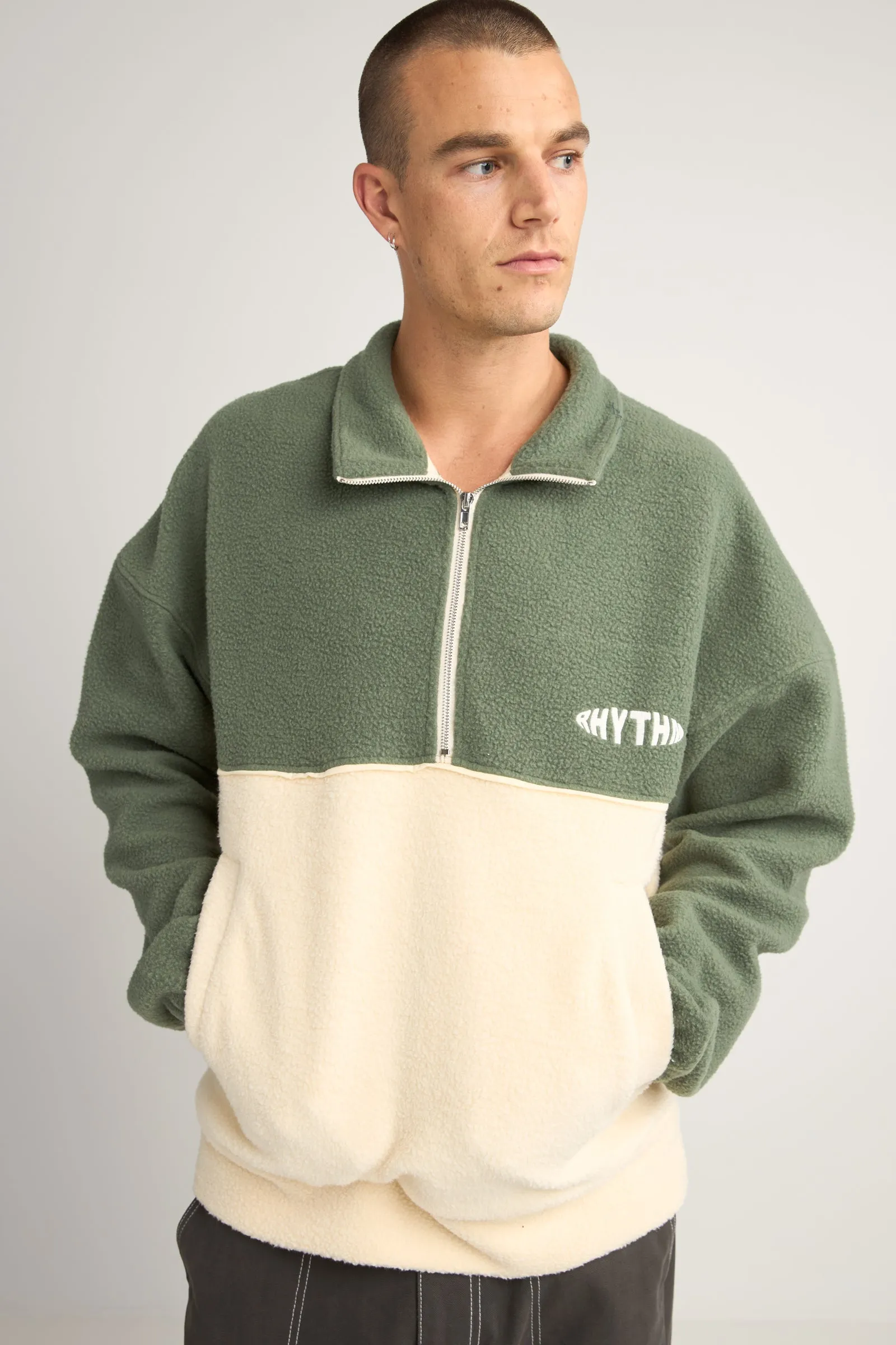 Quarter Zip Cream Pullover