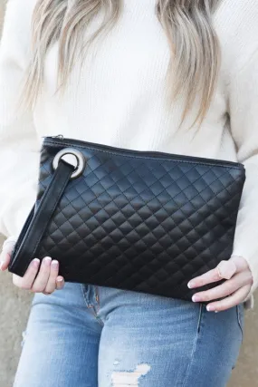 Quilted Clutch with Wristlet