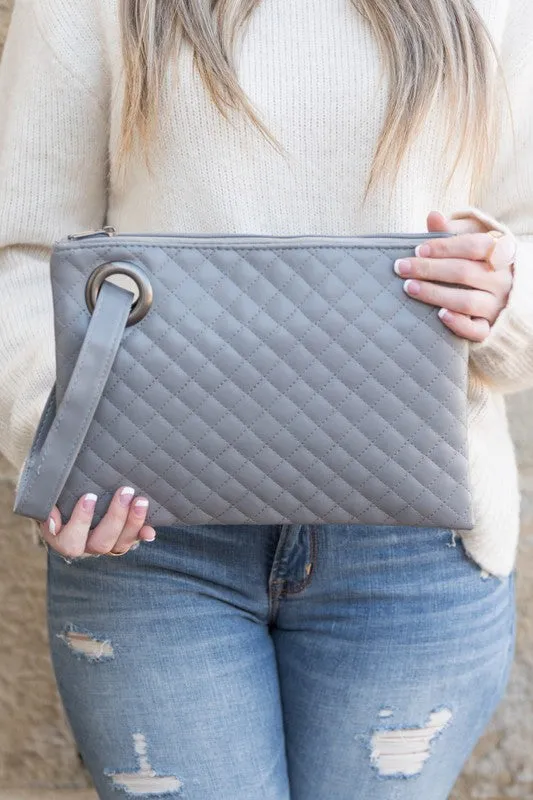 Quilted Clutch with Wristlet