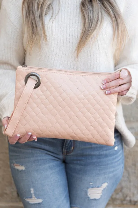 Quilted Clutch with Wristlet