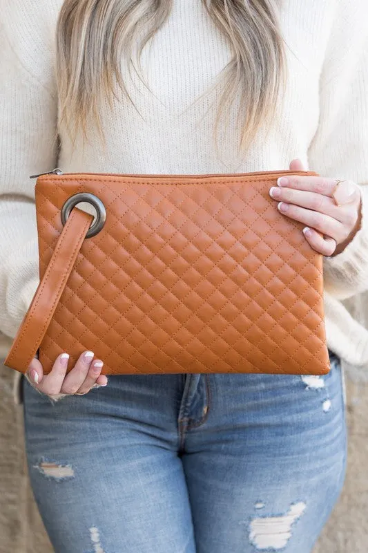 Quilted Clutch with Wristlet