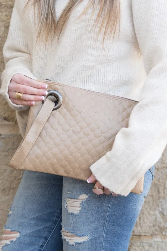 Quilted Clutch with Wristlet