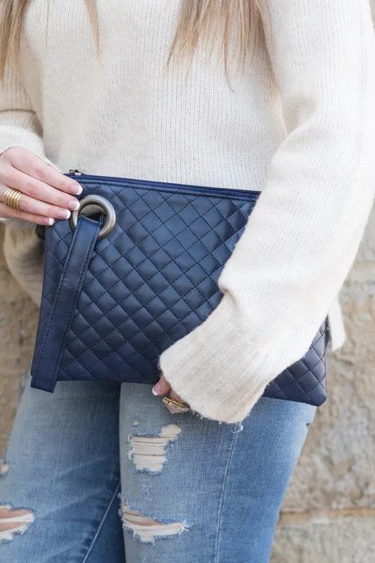 Quilted Clutch with Wristlet