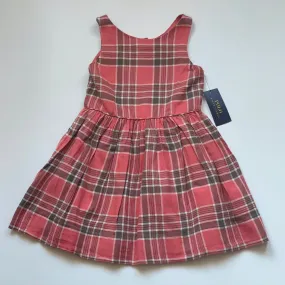 Ralph Lauren Pink Grey Check Dress: Size 5 - Brand New