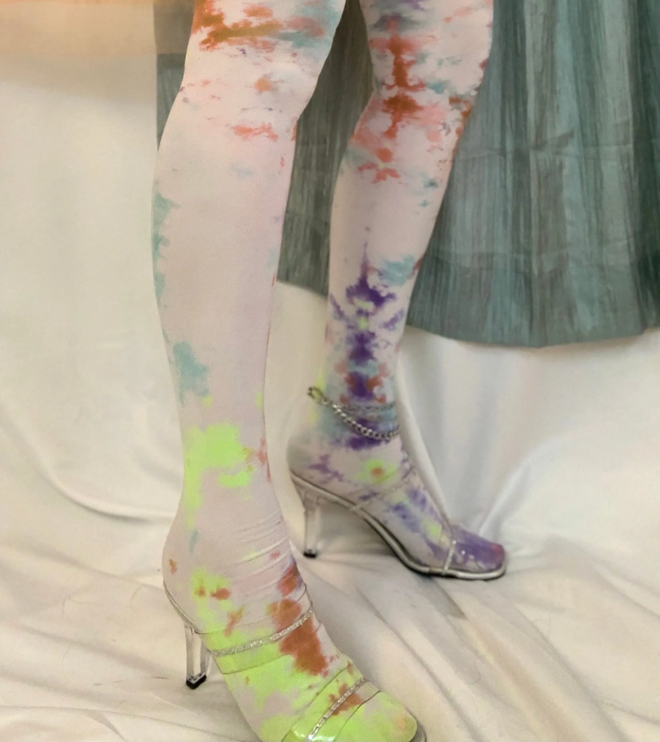 Recycled cloud print tights