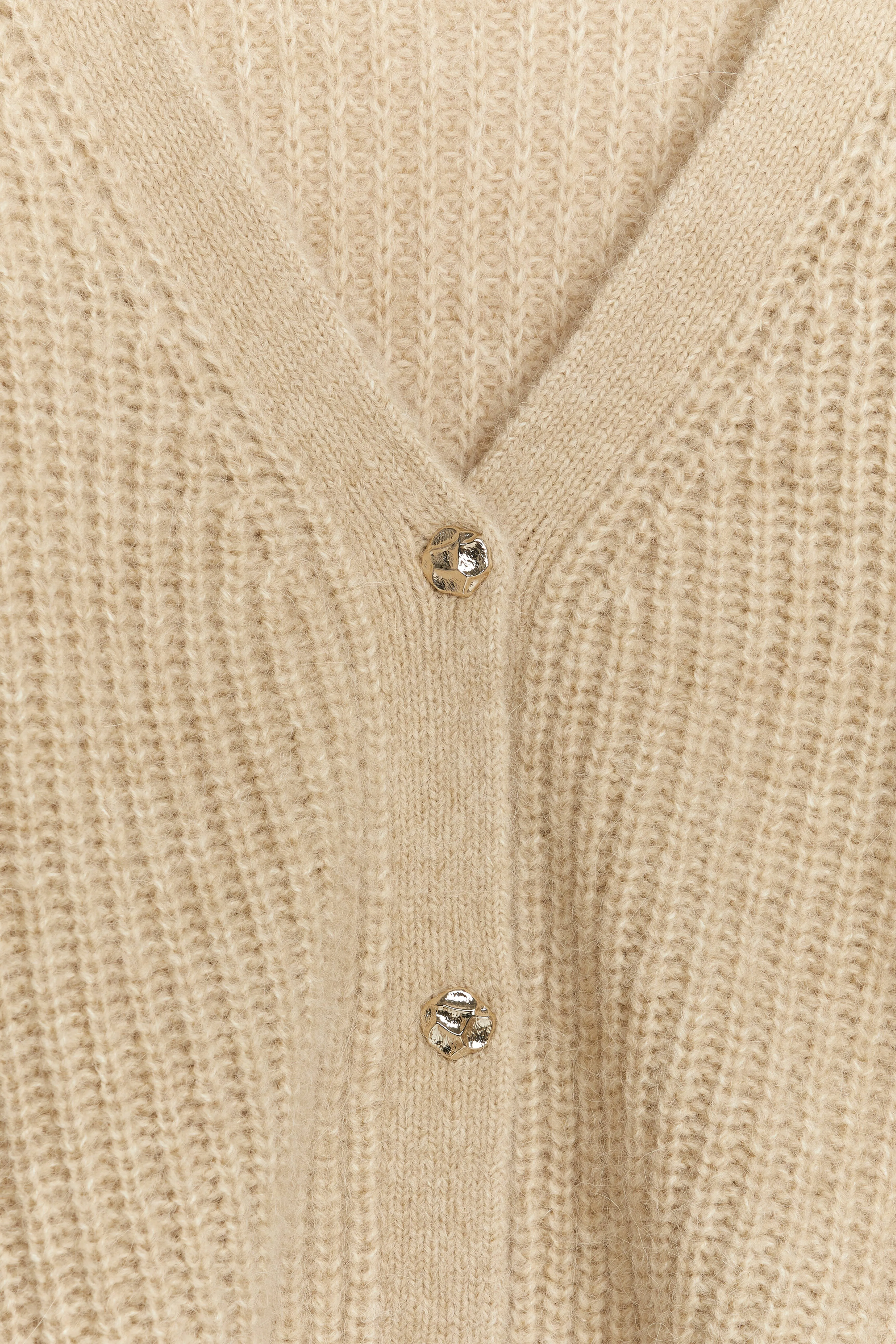 Relaxed Alpaca-Wool Cardigan - V-neck - Long sleeve - Beige - Ladies | H&M GB