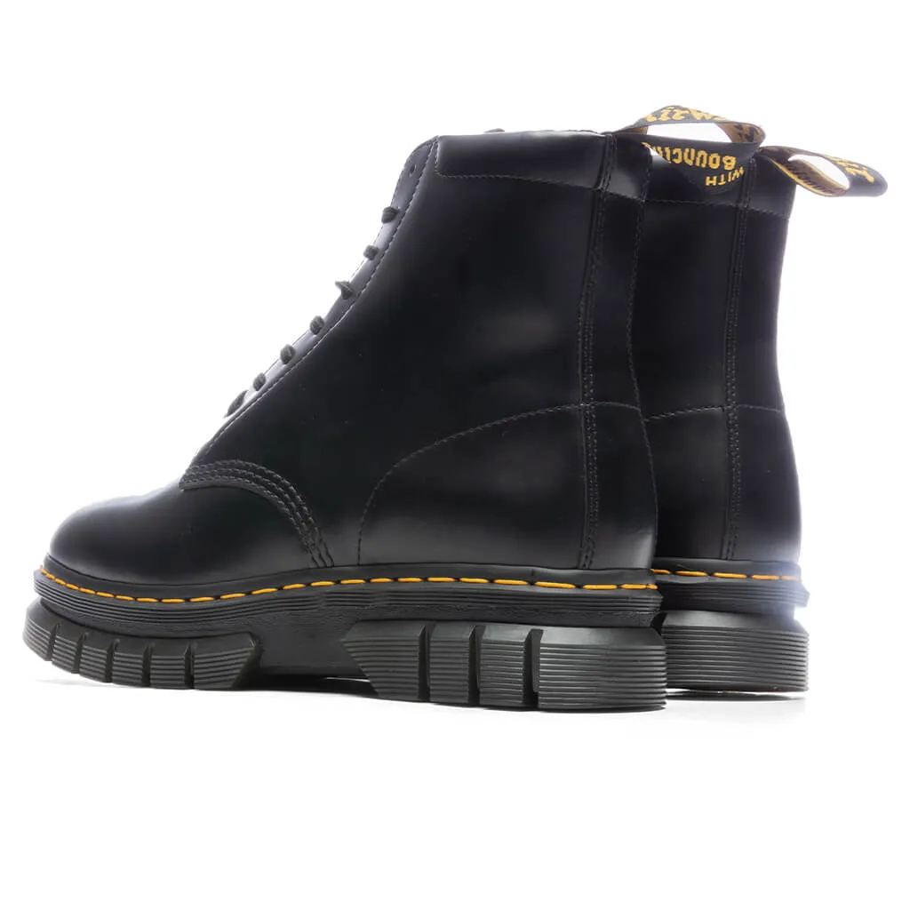 Rikard Black Leather Platform Boots