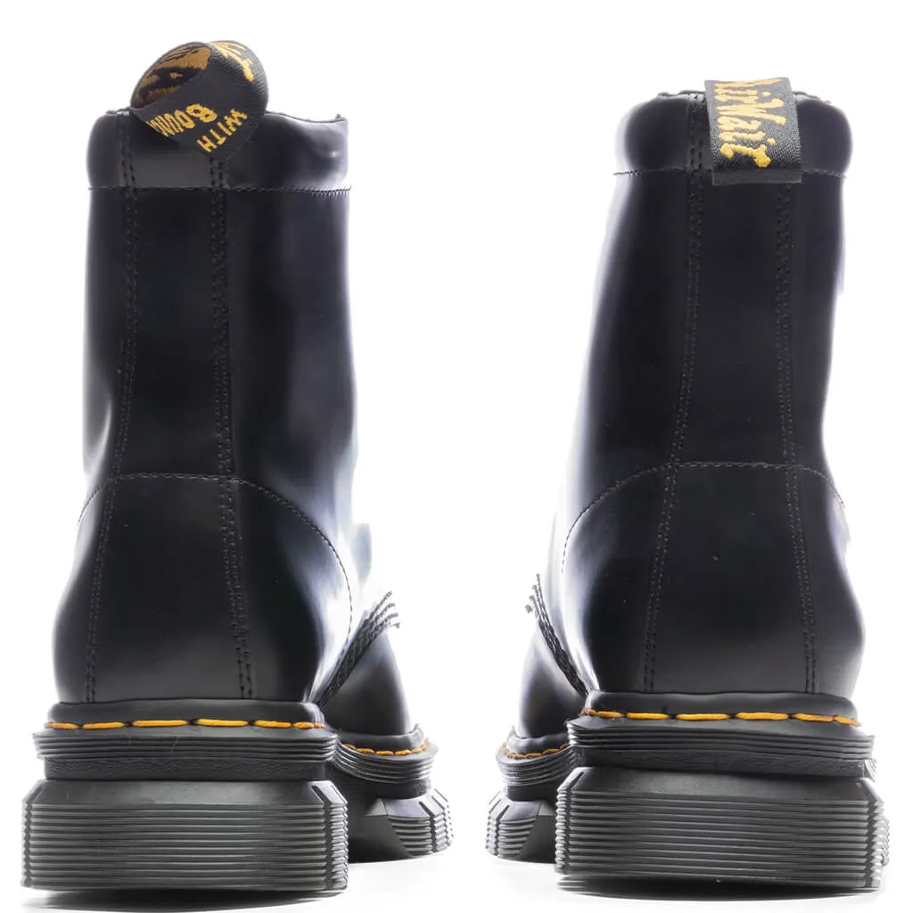 Rikard Black Leather Platform Boots