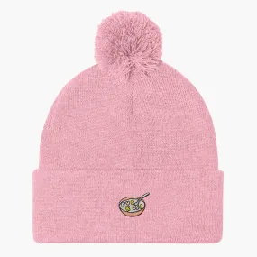 Rude Cereal Embroidered Pom Pom Beanie