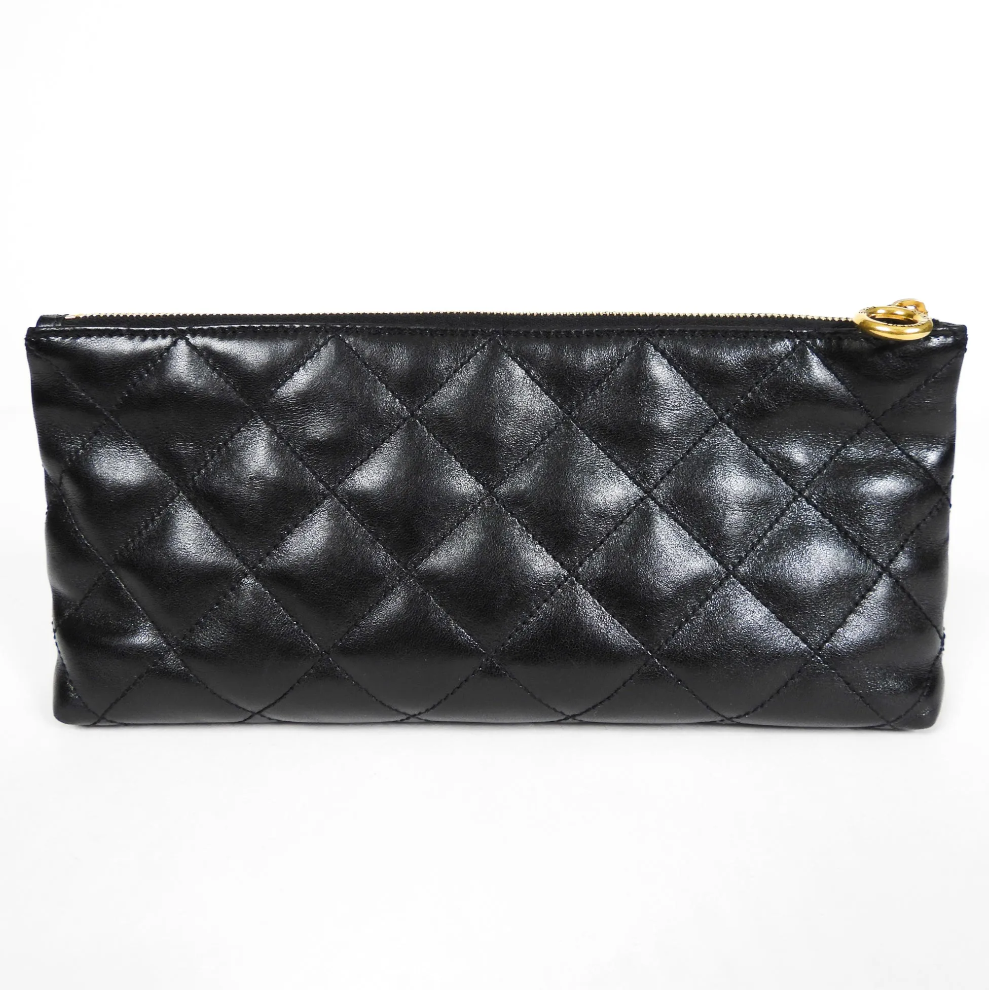 Saint Laurent Black Quilted Lambskin Maxi Shopping Tote Bag