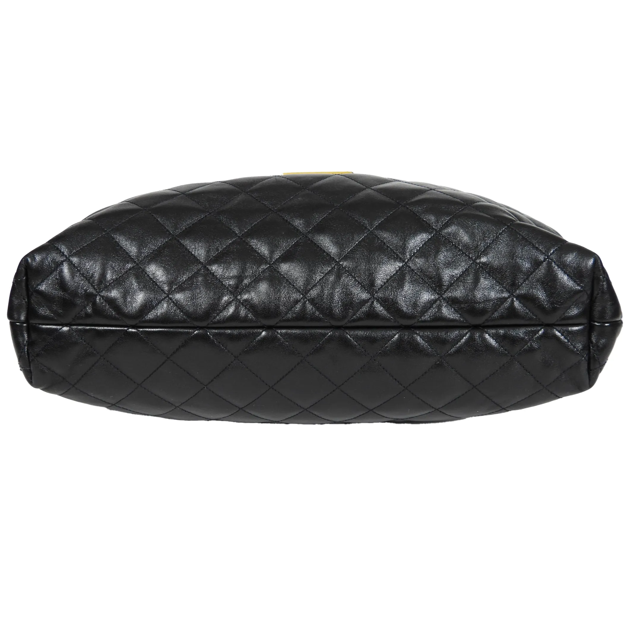 Saint Laurent Black Quilted Lambskin Maxi Shopping Tote Bag