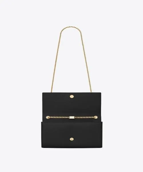 Saint Laurent Kate Medium In Grain De Poudre Embossed Leather Black