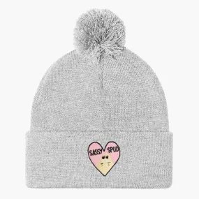 Sassy Spud Embroidered Pom Pom Beanie