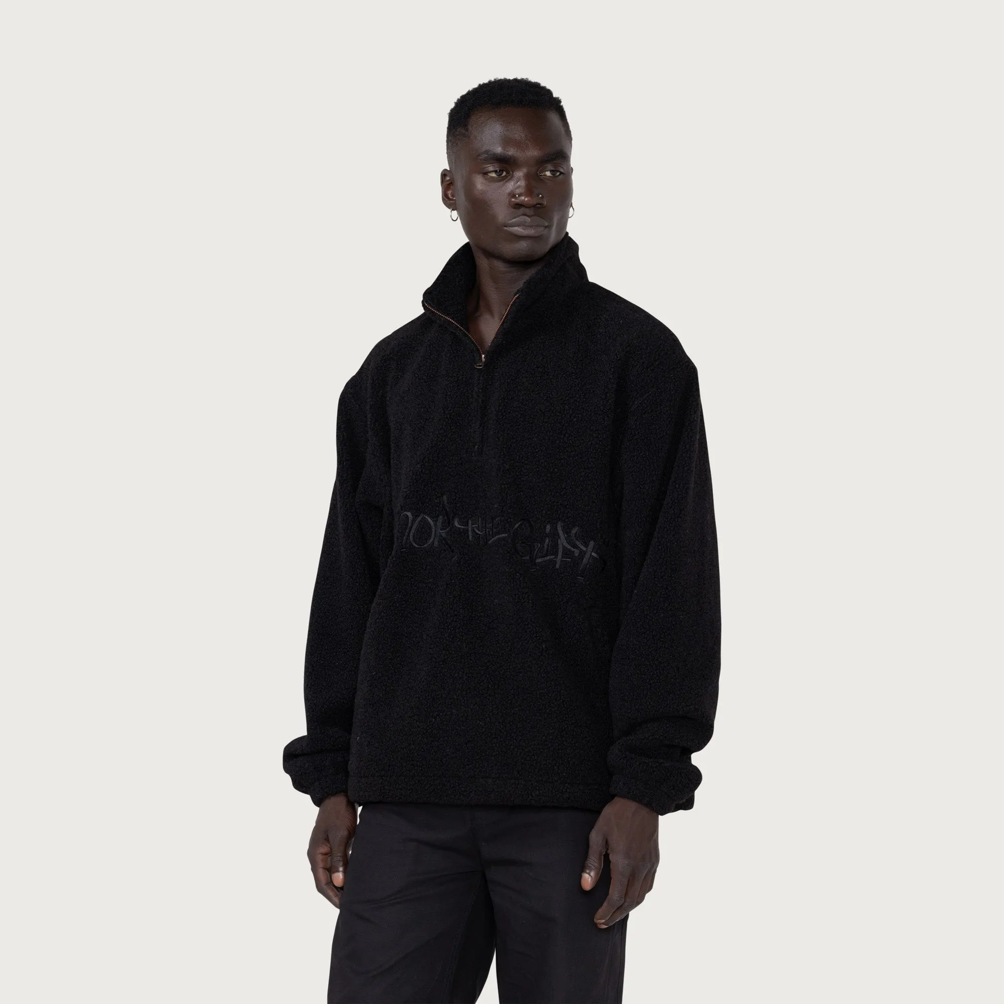 Script Sherpa Pullover - Black