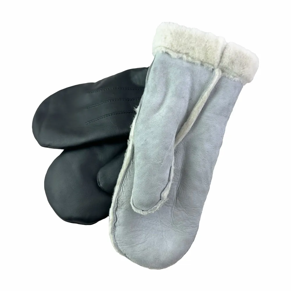 Sheepskin Lined Leather Mittens for Men and Women