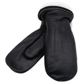 Sheepskin Lined Leather Mittens for Men and Women