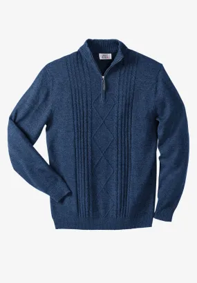 Shoreman's Quarter Zip Cable Knit Sweater