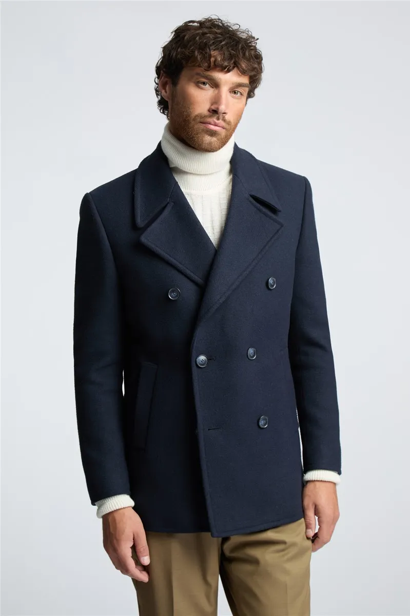 Slim Fit Navy Peacoat