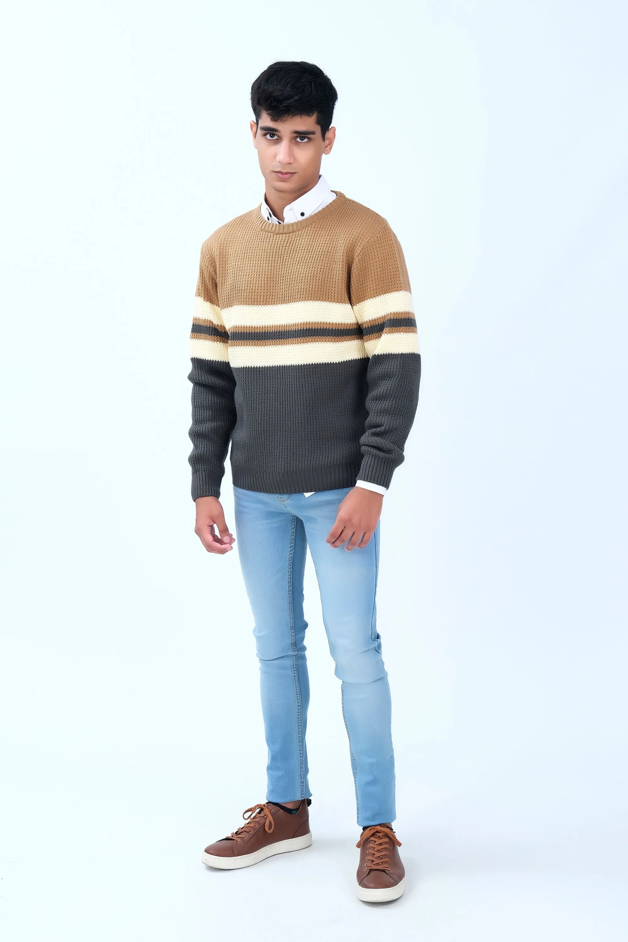 Smart Khaaki  Sweater