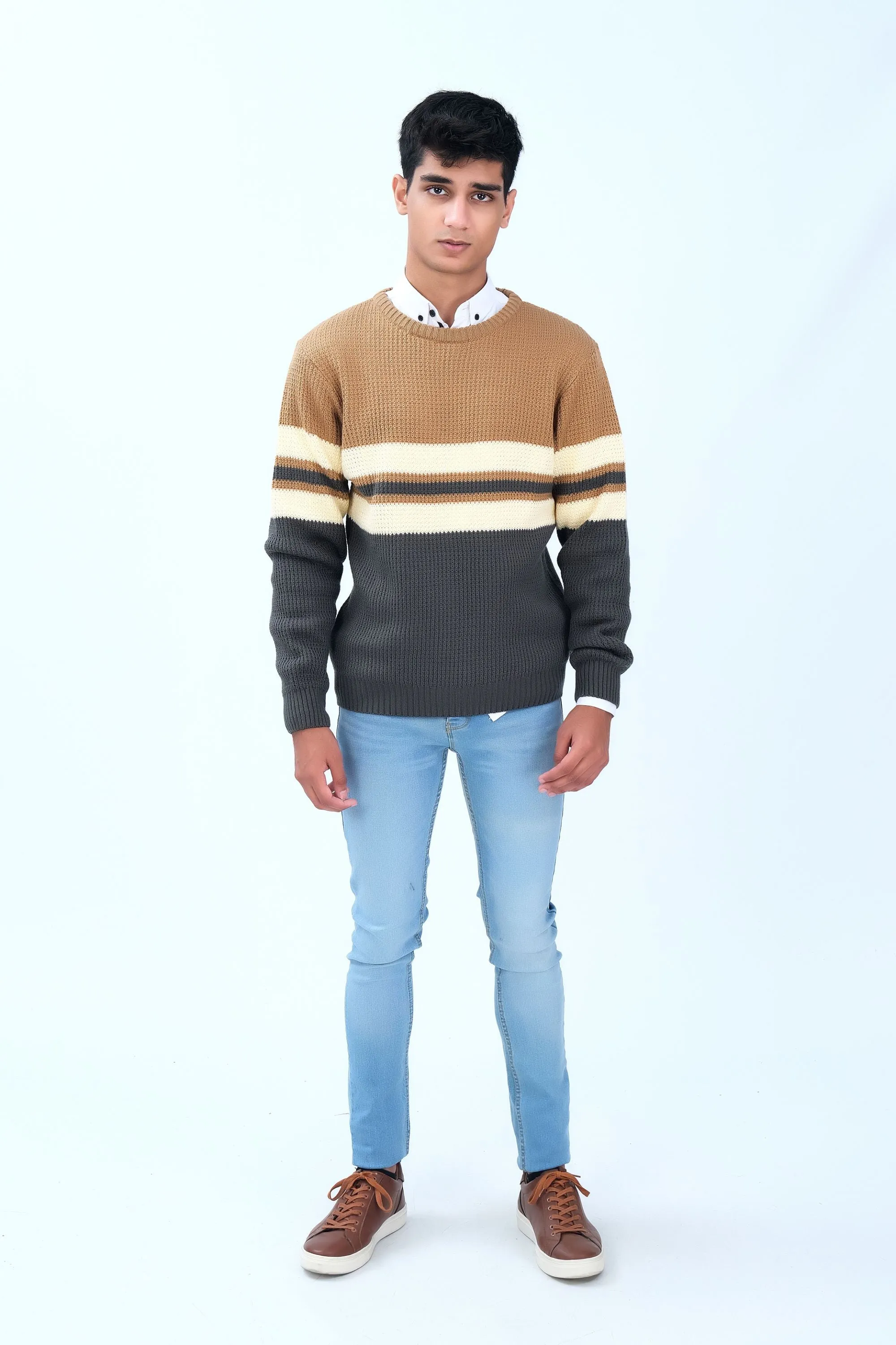 Smart Khaaki  Sweater