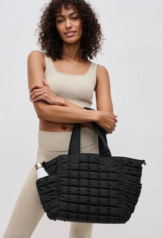 Sol & Selene Dreamer Quilted Nylon Tote Black - Buy Online Now!