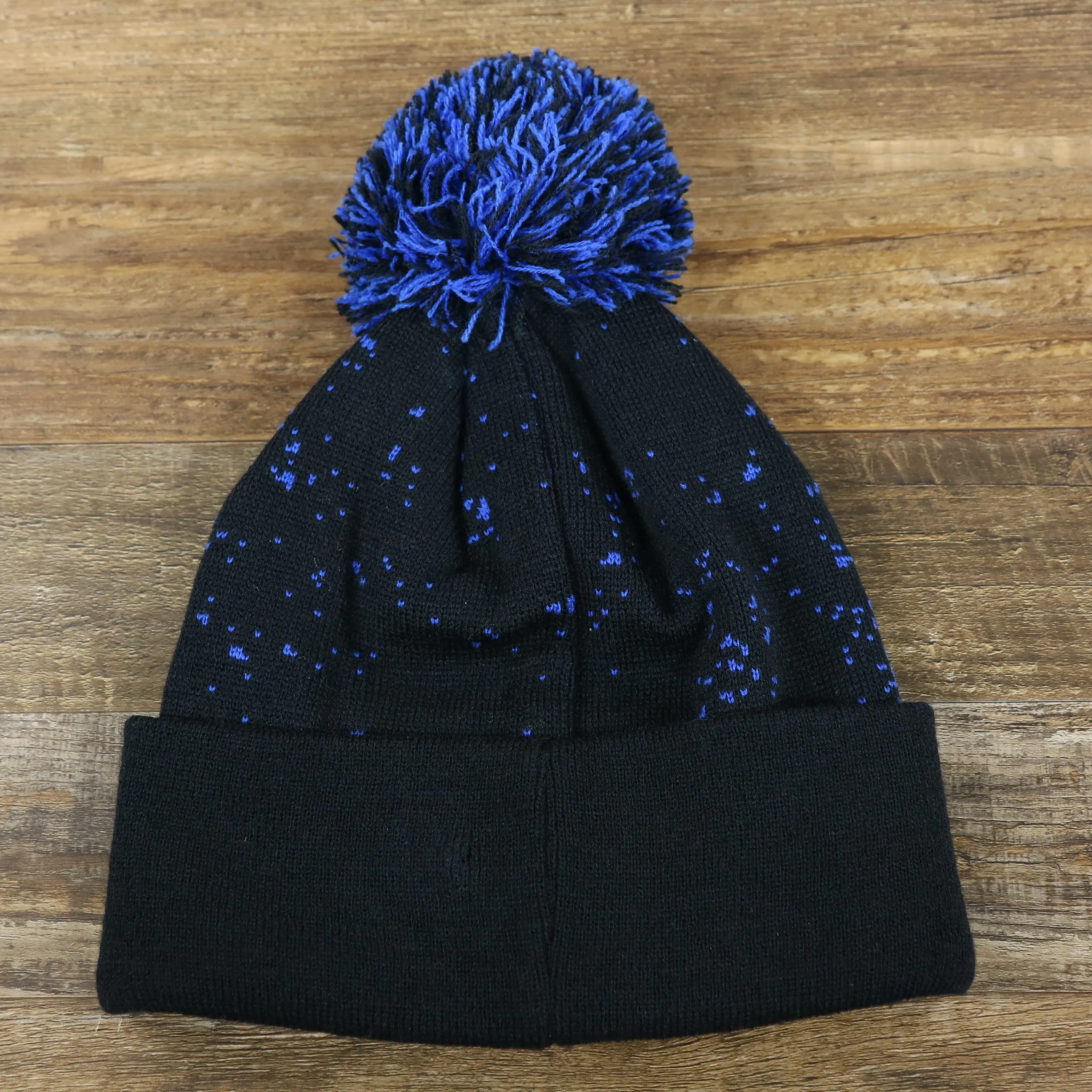 Staple Logo Print Winter Beanie - Black and Royal Blue color