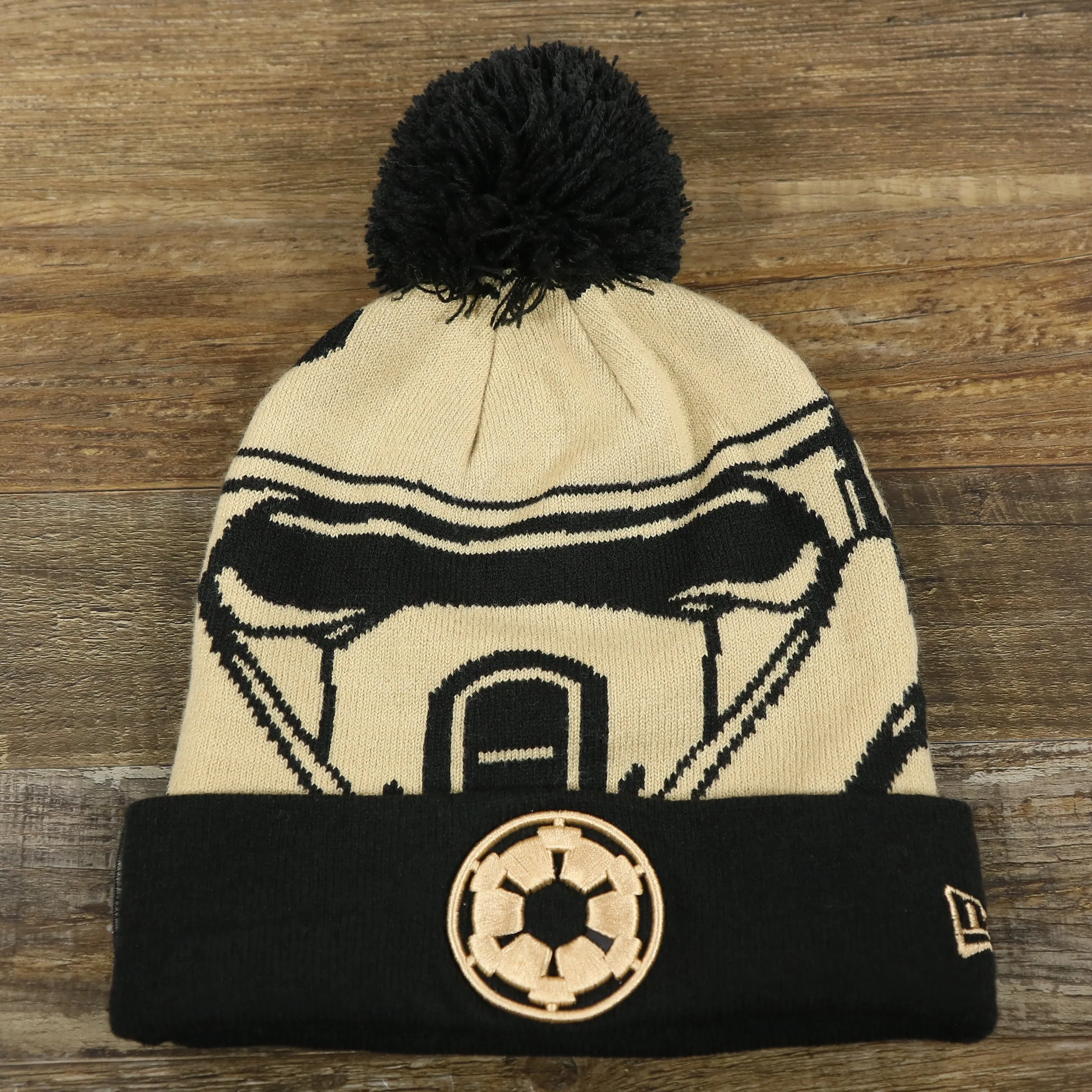 Star Wars Sandtrooper Beanie Tan Black Pom Pom