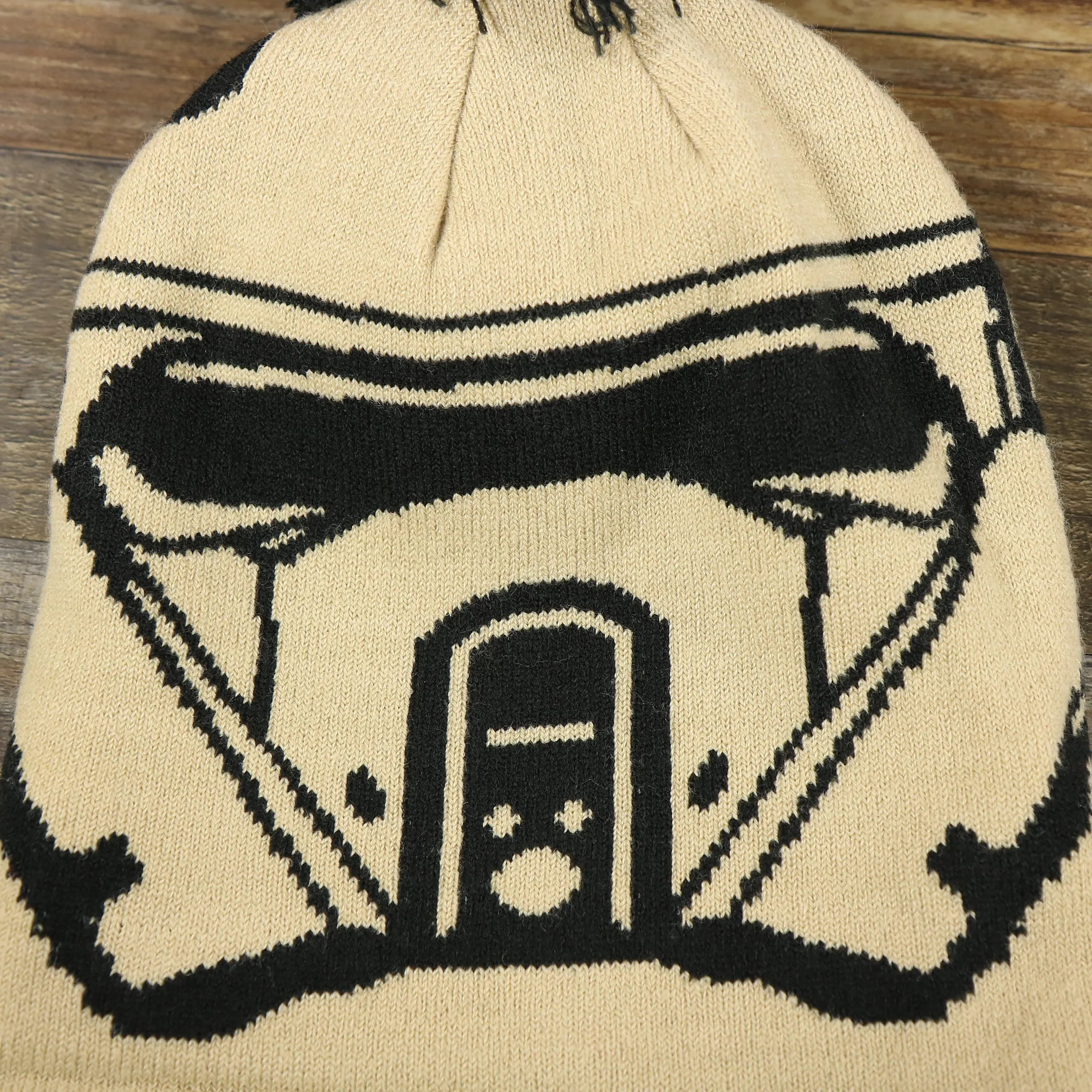 Star Wars Sandtrooper Beanie Tan Black Pom Pom