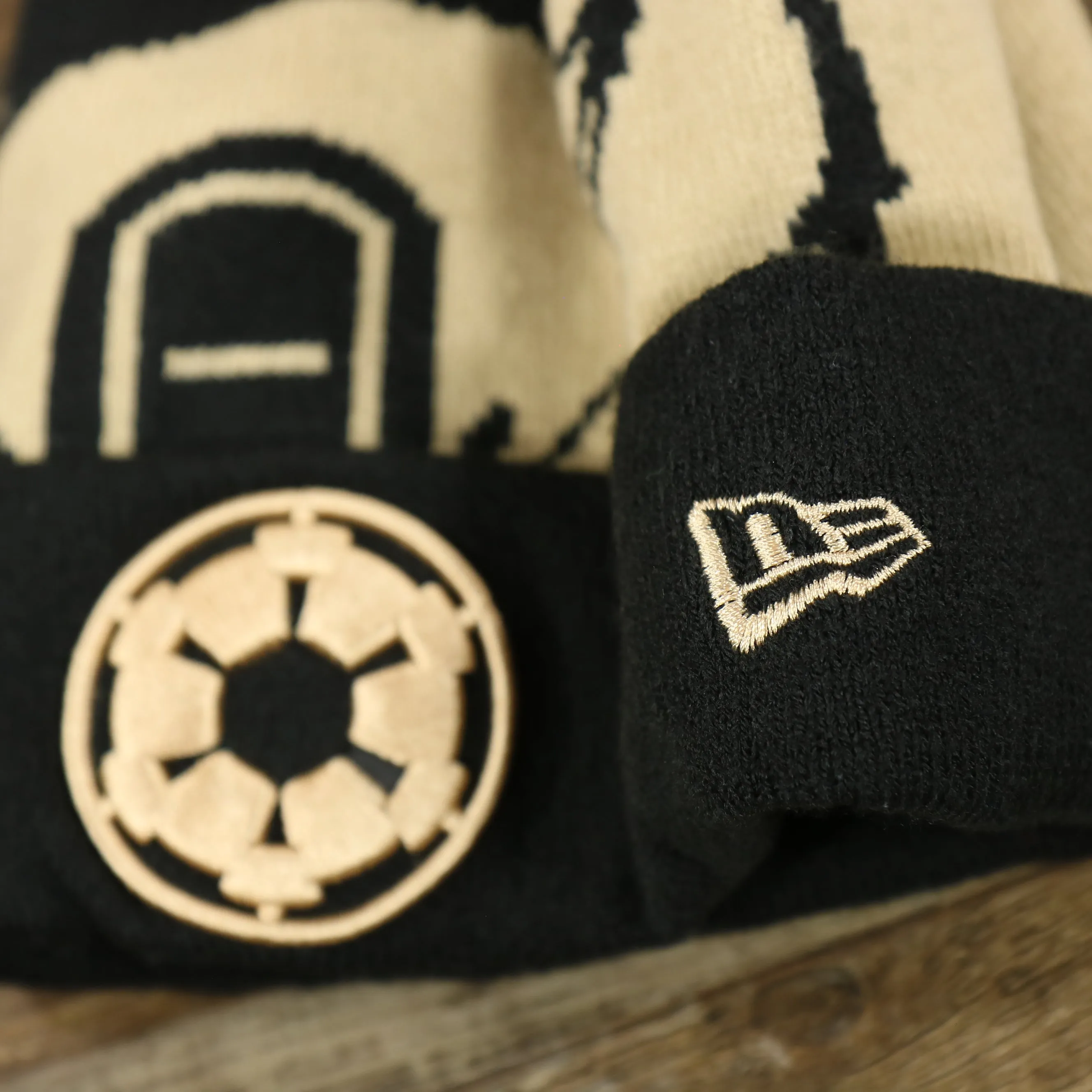 Star Wars Sandtrooper Beanie Tan Black Pom Pom