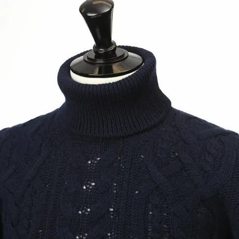 TAGLIATORE Cable Knit Wool Sweaters | Long Sleeves | Plain Design