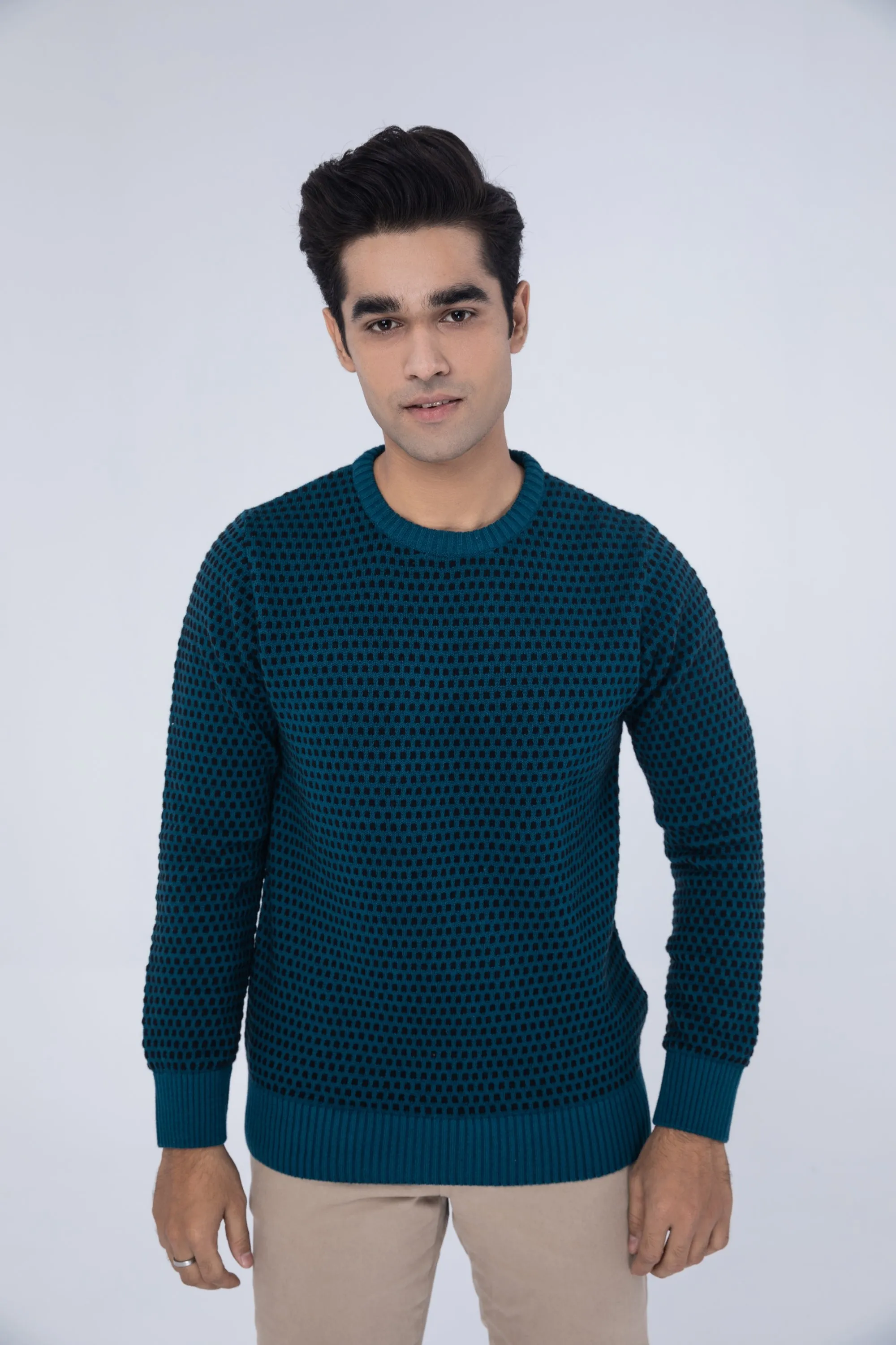 Teal Sweater Gents R-Nk