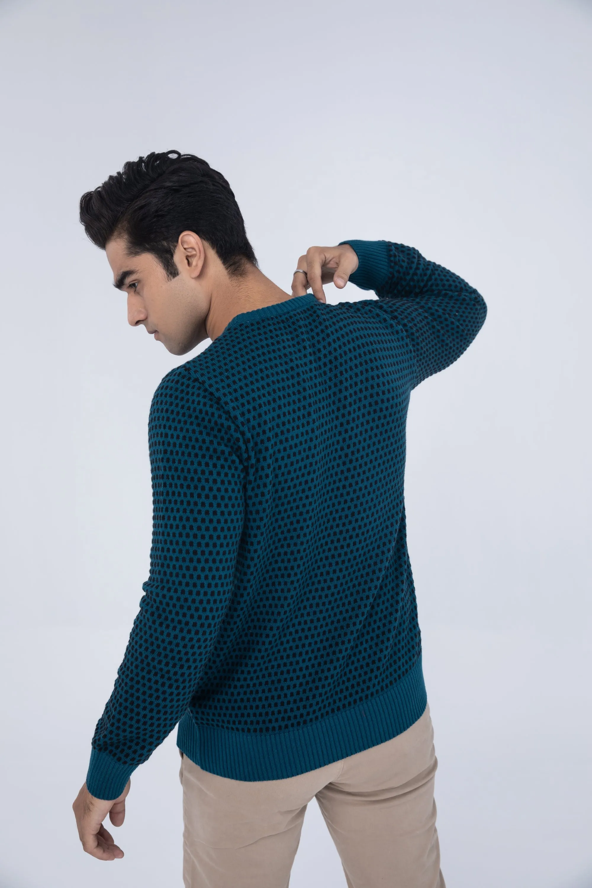 Teal Sweater Gents R-Nk