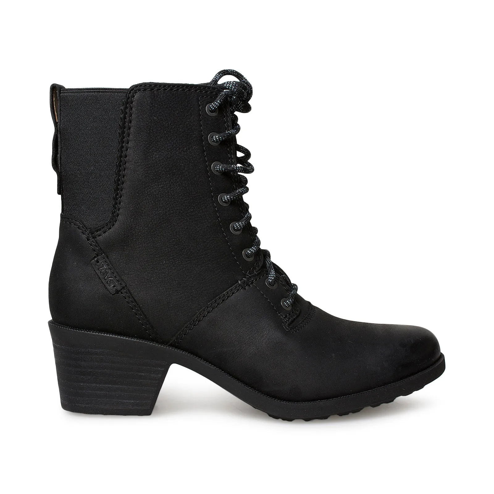 Teva Anaya Waterproof Lace Up Black Boots for Women