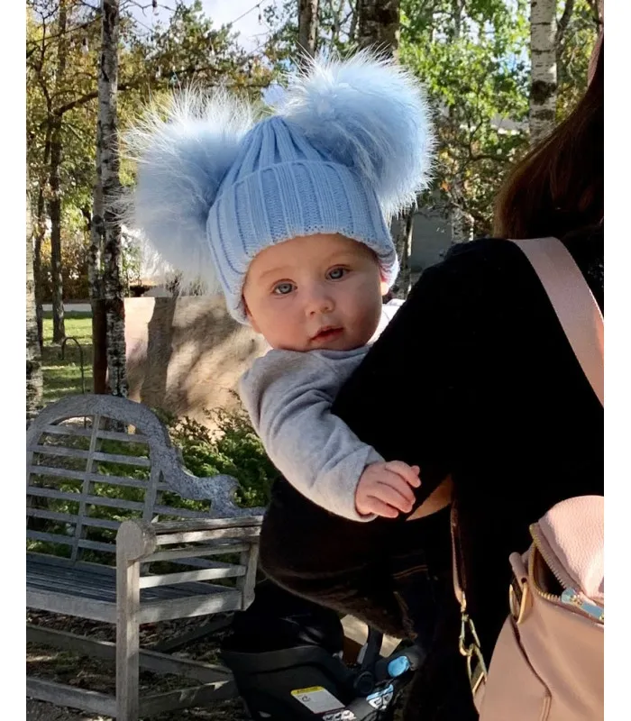 The Minnie Baby Double Pom Pom Beanie Hat: FurHatWorld.com