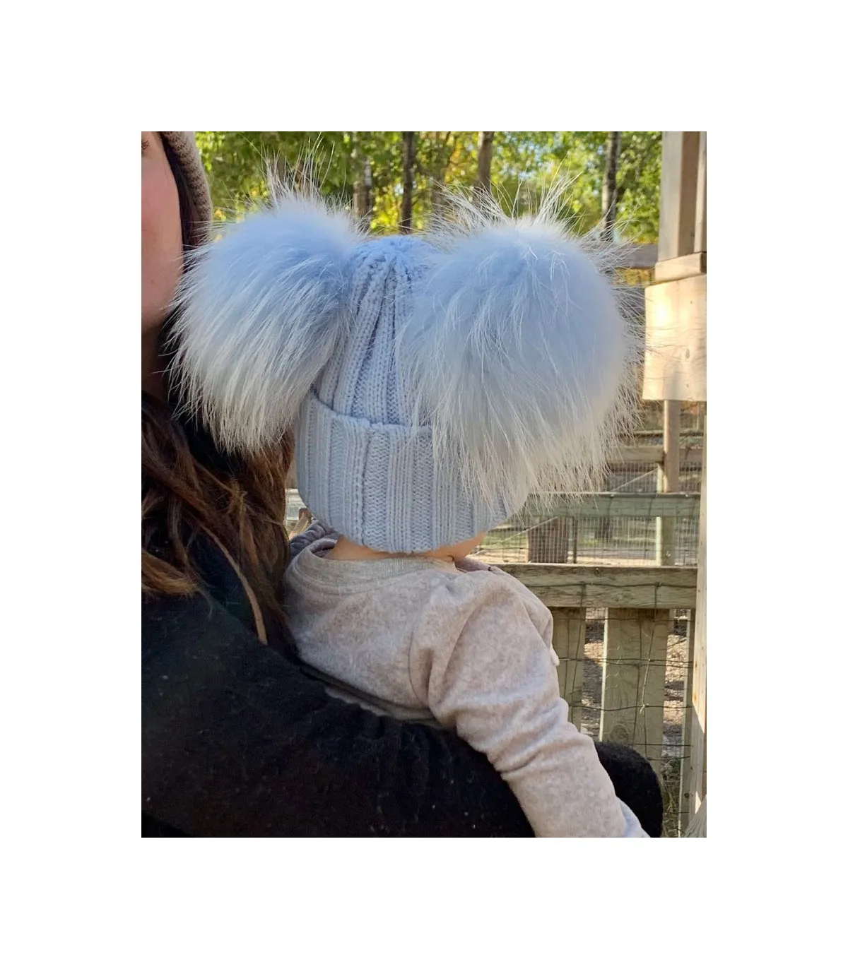 The Minnie Baby Double Pom Pom Beanie Hat: FurHatWorld.com