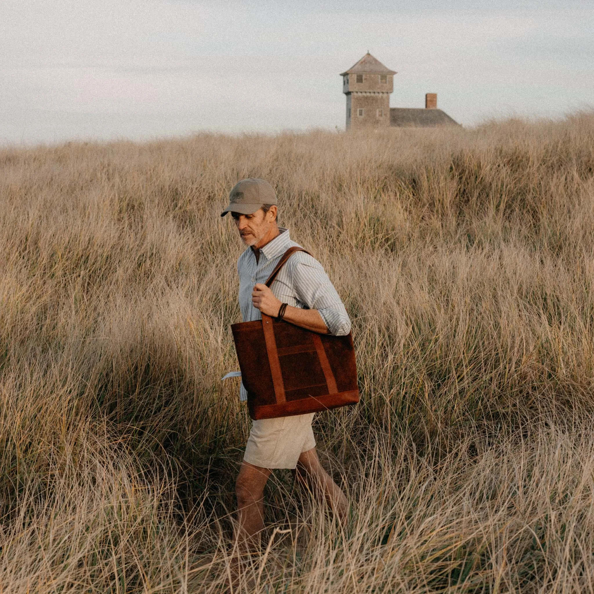 The Roughout Tote in Chocolate Suede