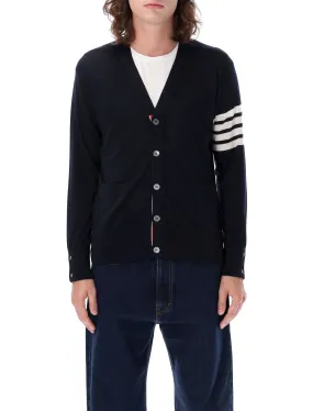 THOM BROWNE Classic V-Neck Wool Cardigan in Navy - Size 3