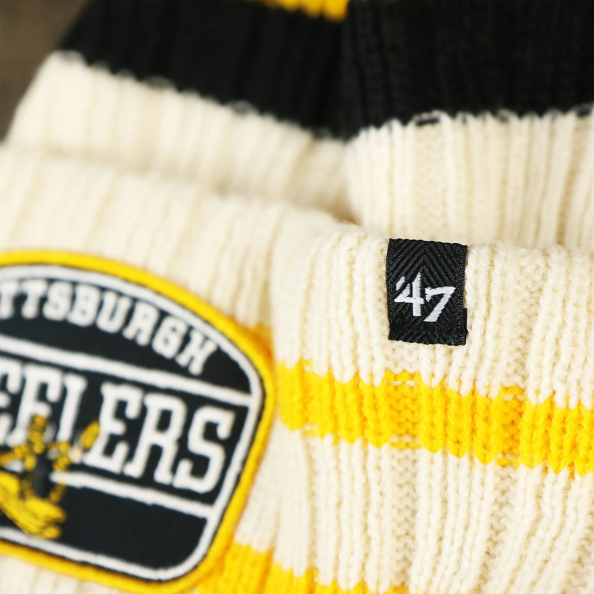 Throwback Pittsburgh Steelers Legacy 1962 Steelers Patch Beanie | Natural Beanie