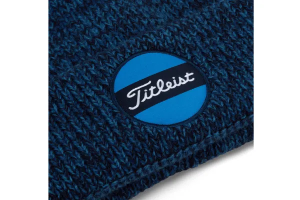 Titleist Navy Pom Pom Golf Beanie on Boardwalk