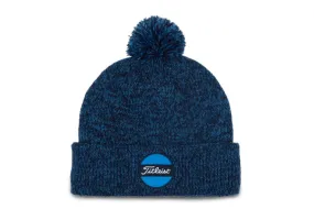 Titleist Navy Pom Pom Golf Beanie on Boardwalk