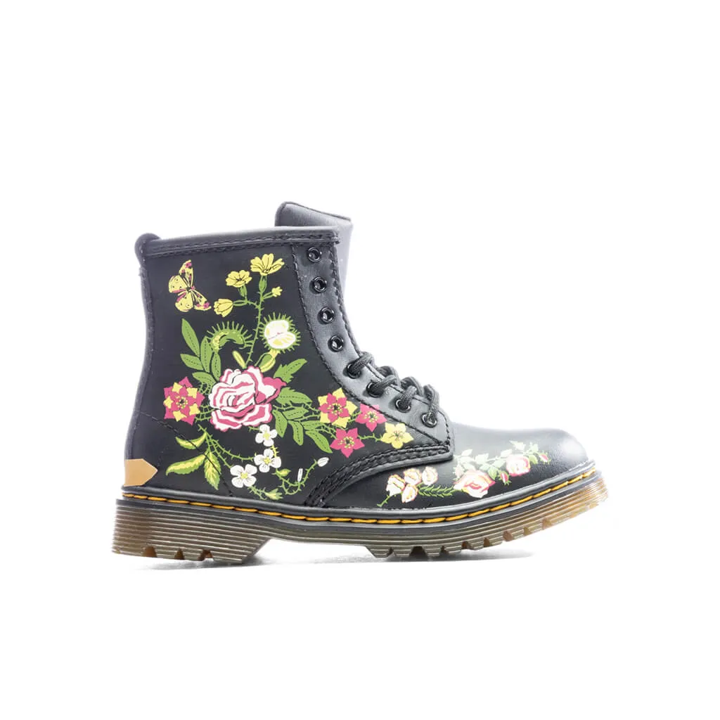 toddler black floral leather lace up boots 1460