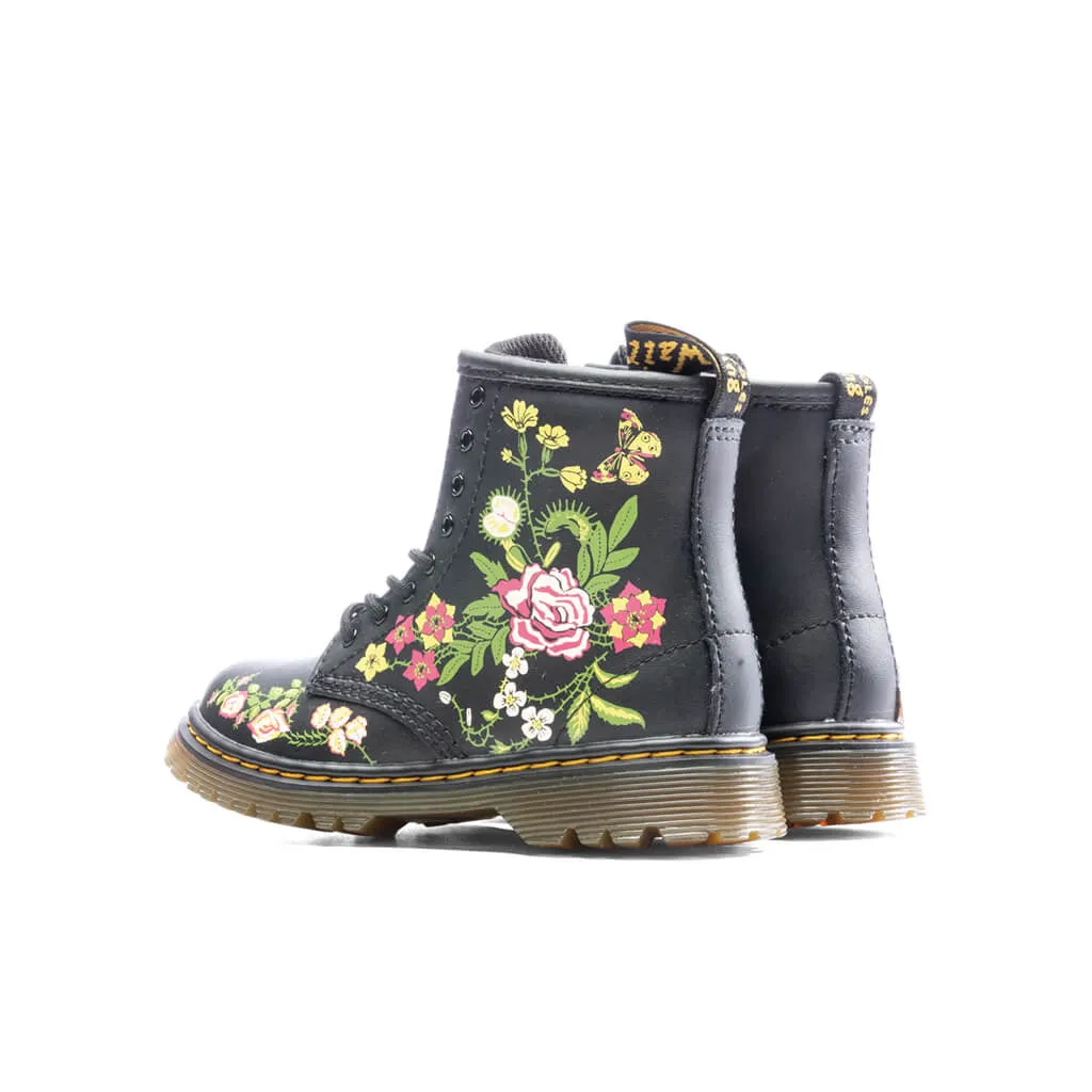 toddler black floral leather lace up boots 1460