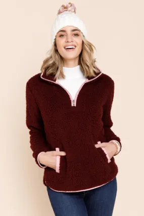 Torie Quarter Zip Sherpa Pullover Sweater